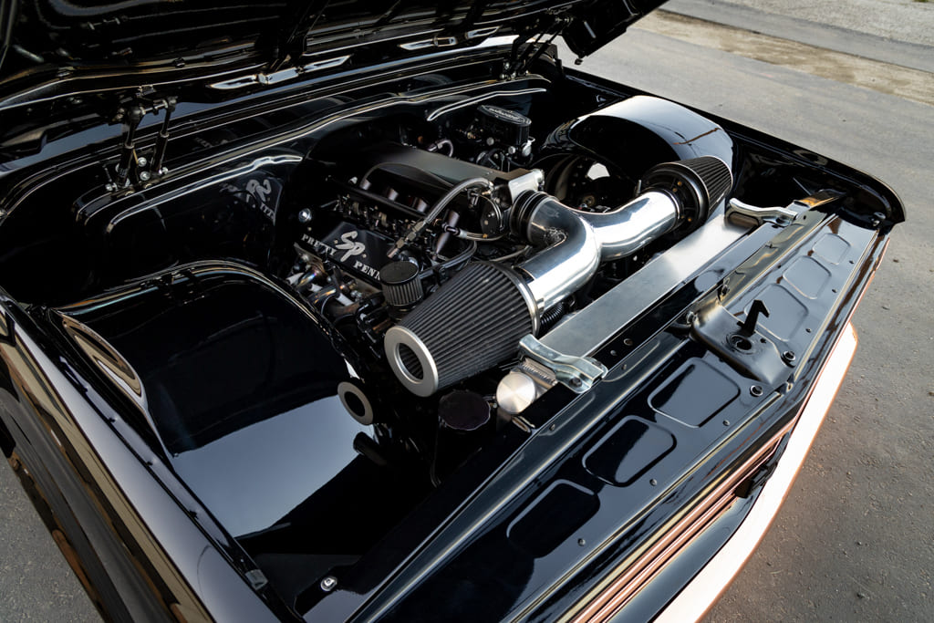 06 Black 1967 Chevrolet C10 Engine Bay Detail