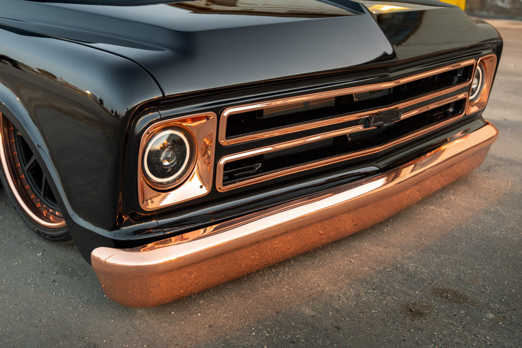 15 1967 Chevy C10 Front Grille and Bumper Close Up
