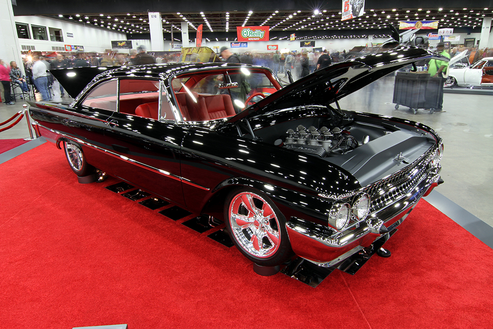 24 black 1961 ford galaxie on display at the detroit autorama
