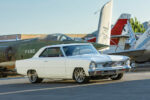 001 1966 Chevrolet Nova Pro Touring Glossy White Side Profile Military Jets Background