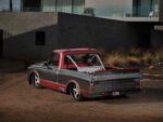 08 Side profile of the modified 1967 Chevy C10 showing off the red roof and wheels