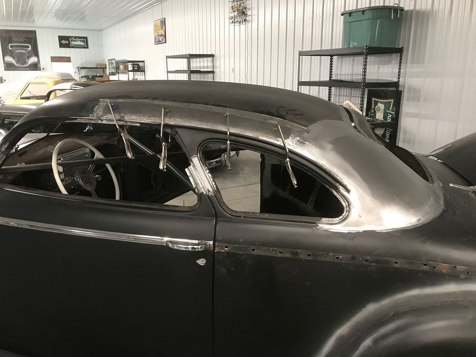 21 Forming new sheet metal to fill small gaps above backlite and side windows