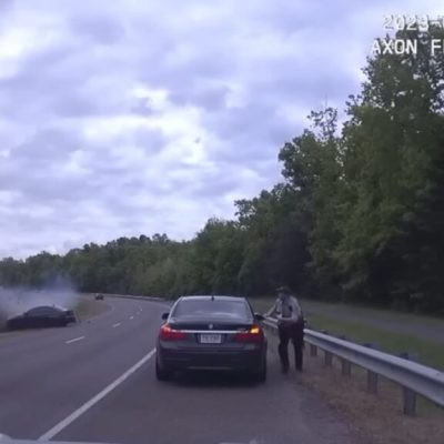BMW M3 Almost Takes Out Police Officer