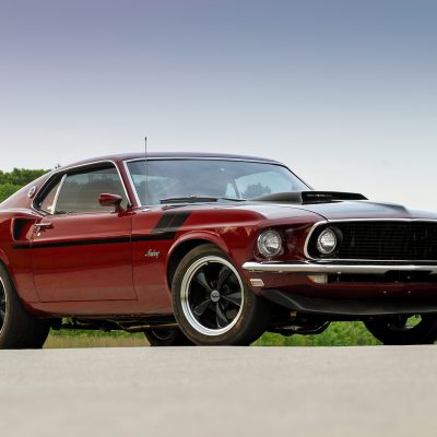 02 1969 ford mustang fastback with torque thrust wheels